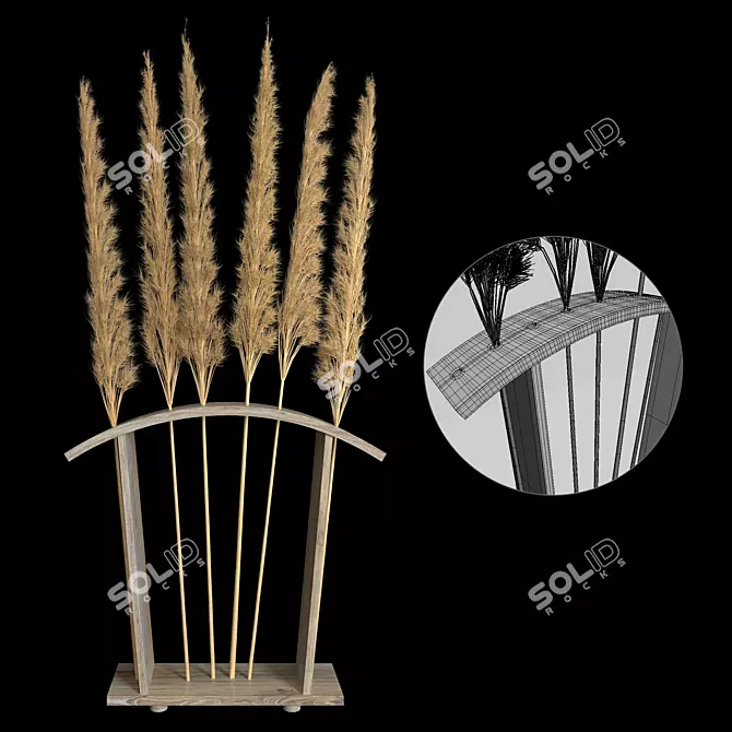 Elegant Pampas Stand: 6 Varieties 3D model image 2