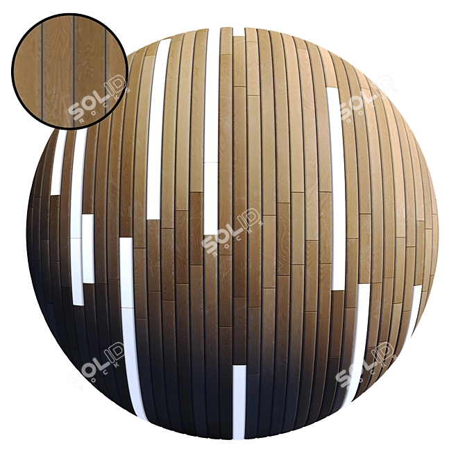 Striped Wood + Light Panels: High-quality PBR Textures 3D model image 1