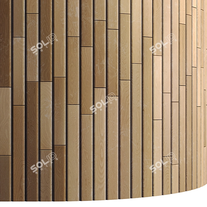 Striped Wood + Light Panels: High-quality PBR Textures 3D model image 4