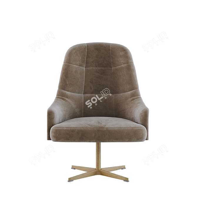 Richmond Beige Swivel Armchair - Stylish and Comfortable 3D model image 1