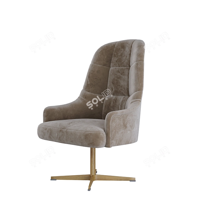 Richmond Beige Swivel Armchair - Stylish and Comfortable 3D model image 2