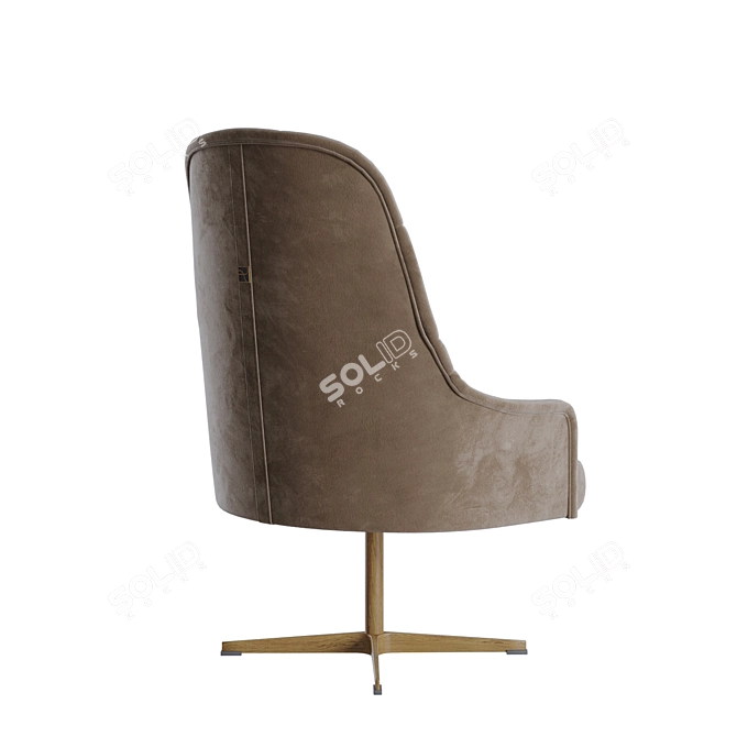 Richmond Beige Swivel Armchair - Stylish and Comfortable 3D model image 3