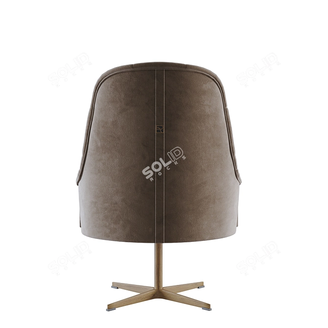 Richmond Beige Swivel Armchair - Stylish and Comfortable 3D model image 4