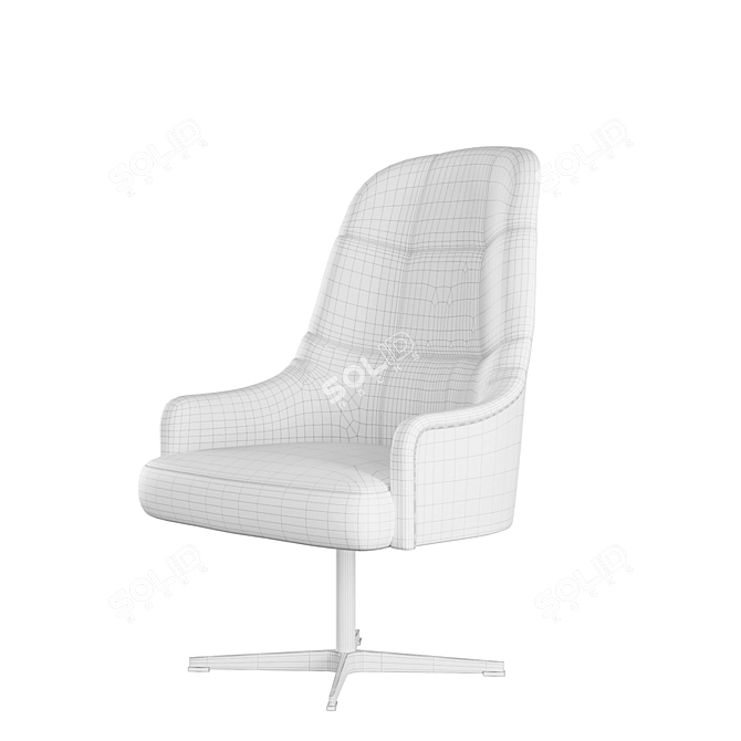 Richmond Beige Swivel Armchair - Stylish and Comfortable 3D model image 5