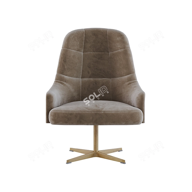 Richmond Beige Swivel Armchair - Stylish and Comfortable 3D model image 6