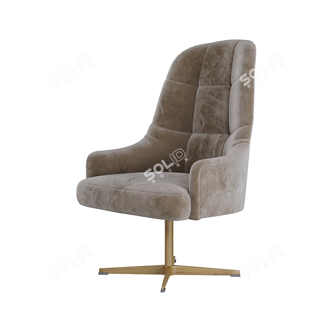 Richmond Beige Swivel Armchair - Stylish and Comfortable 3D model image 7