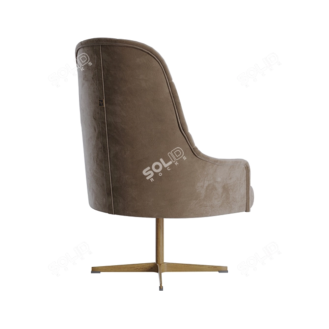 Richmond Beige Swivel Armchair - Stylish and Comfortable 3D model image 8