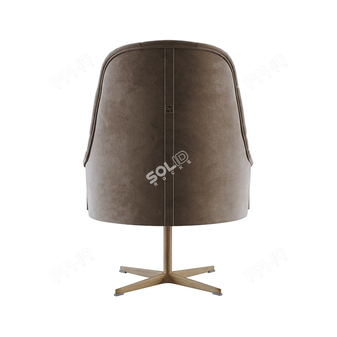 Richmond Beige Swivel Armchair - Stylish and Comfortable 3D model image 9