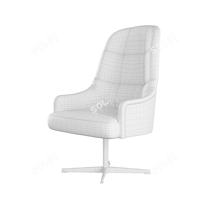 Richmond Beige Swivel Armchair - Stylish and Comfortable 3D model image 10