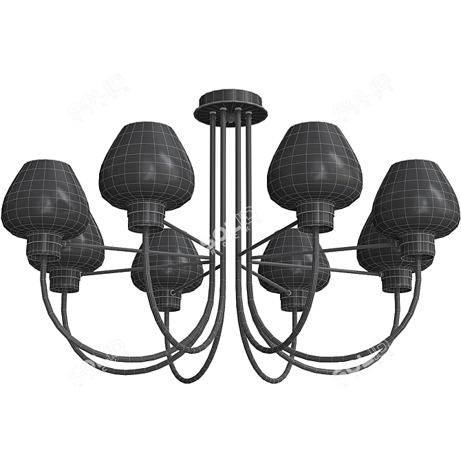 Elegant Ilona Chandeliers Set 3D model image 2