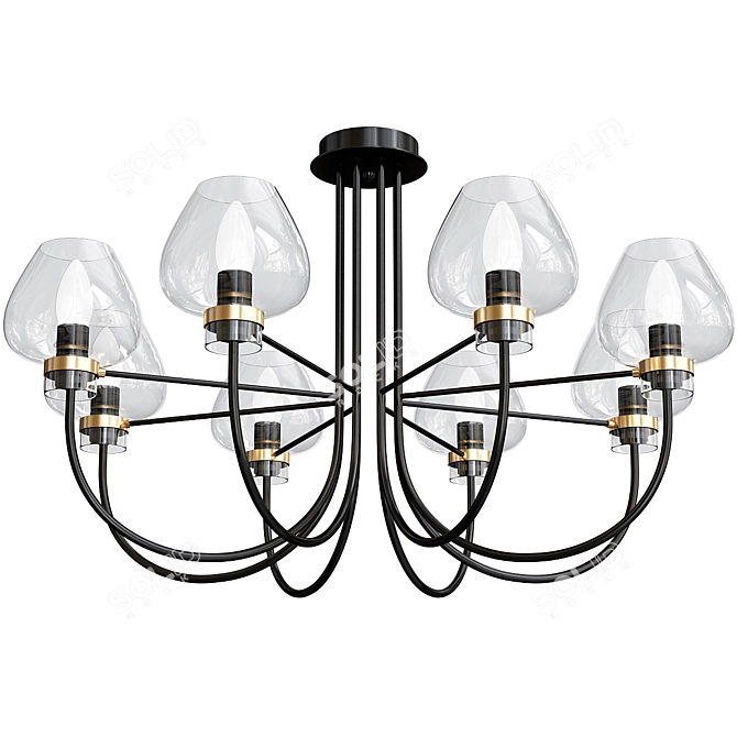 Elegant Ilona Chandeliers Set 3D model image 3