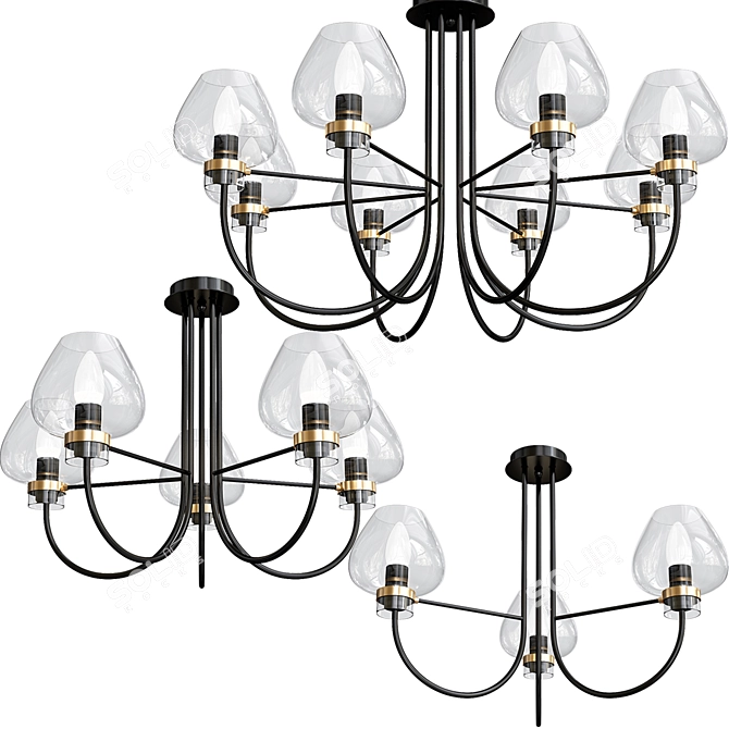 Elegant Ilona Chandeliers Set 3D model image 6