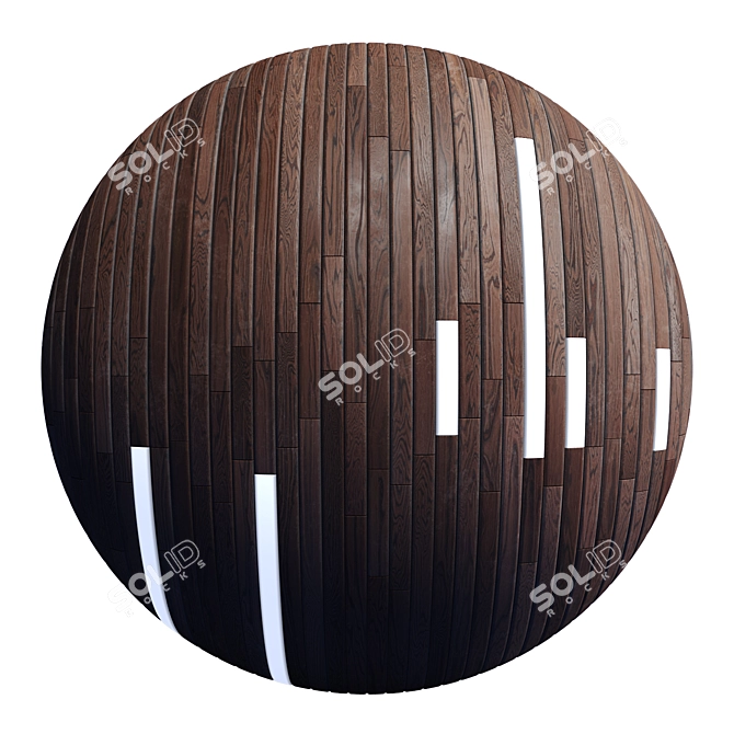 Striped Wood Light Panels: PBR 4K, 2 Mats 3D model image 3