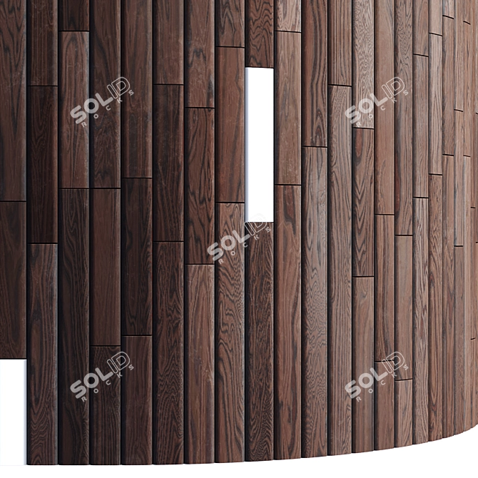 Striped Wood Light Panels: PBR 4K, 2 Mats 3D model image 5