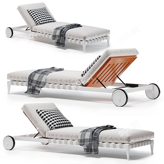 Luxury Atlantic Flexform Sun Lounger 3D model image 1