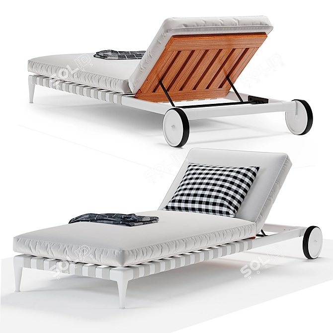 Luxury Atlantic Flexform Sun Lounger 3D model image 3