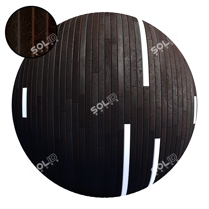 Striped Wood + Light Panels: High Res Textures & 3D Files 3D model image 1