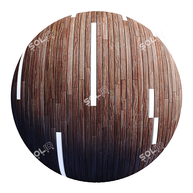 Striped Wood + Light Panels: 4K PBR Textures 3D model image 3