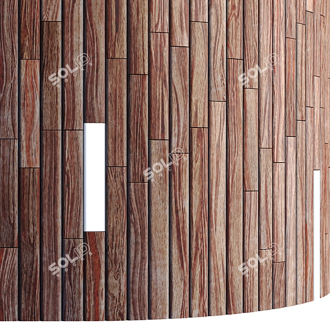 Striped Wood + Light Panels: 4K PBR Textures 3D model image 5