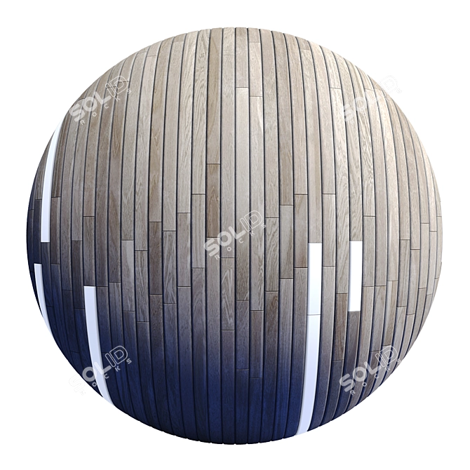 Striped Wood + Light Panels: PBR 4K Textures & 3D Files 3D model image 3