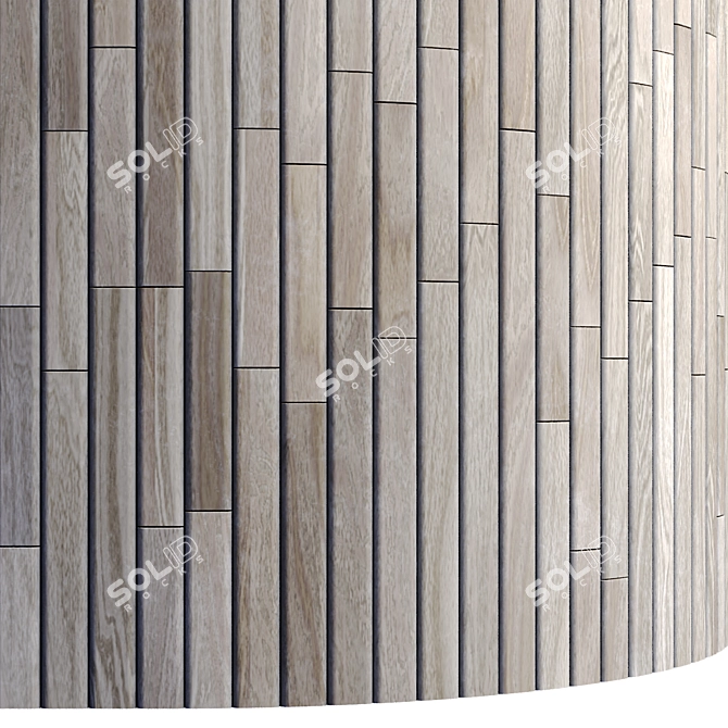 Striped Wood + Light Panels: PBR 4K Textures & 3D Files 3D model image 4