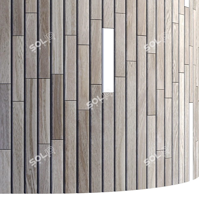 Striped Wood + Light Panels: PBR 4K Textures & 3D Files 3D model image 5