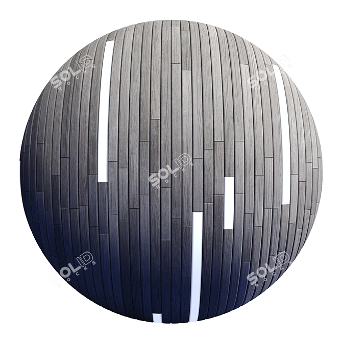 Striped Wood + Light Panels | PBR 4K 3D model image 3