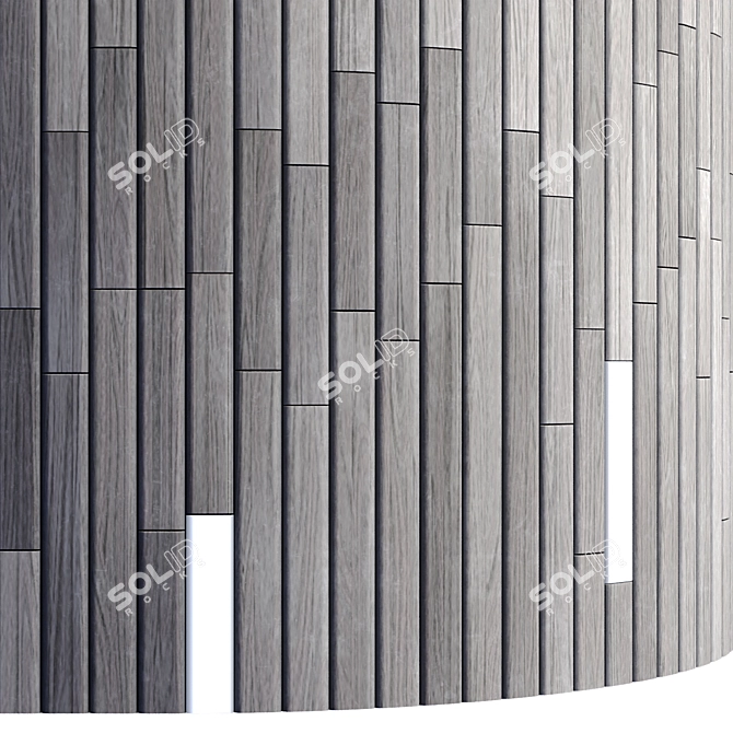 Striped Wood + Light Panels | PBR 4K 3D model image 5