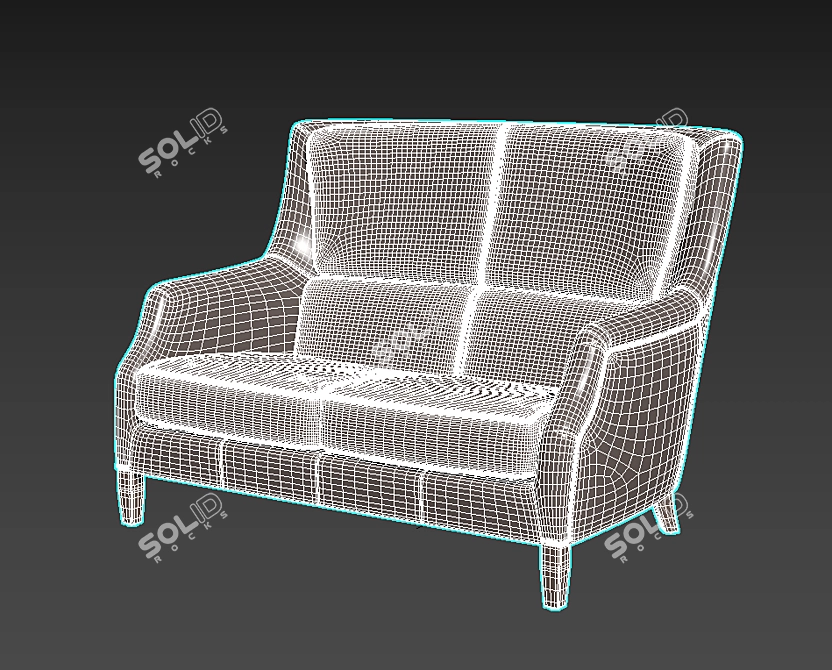 Chic Chelsea Double Sofa 3D model image 6