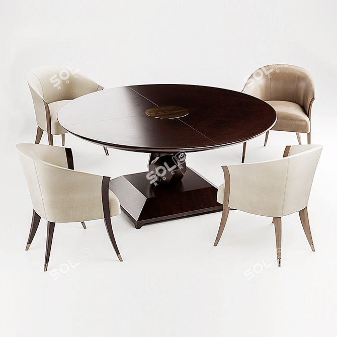 Delilah Chair and Daliesque Table Set 3D model image 1