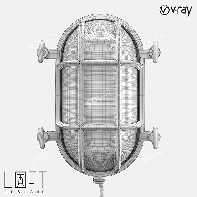 LoftDesigne 796 Glass & Metal Wall Lamp 3D model image 2