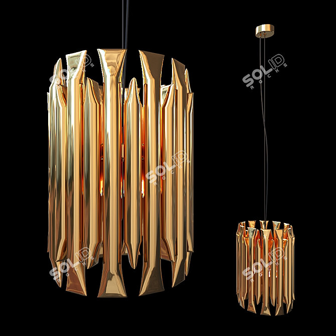 LoftDesigne 7805 Pendant Light: Modern Metal and Glass Design with 3 Lamps 3D model image 1