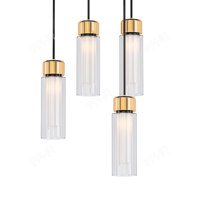 Verge Glass Pendant Light 3D model image 1