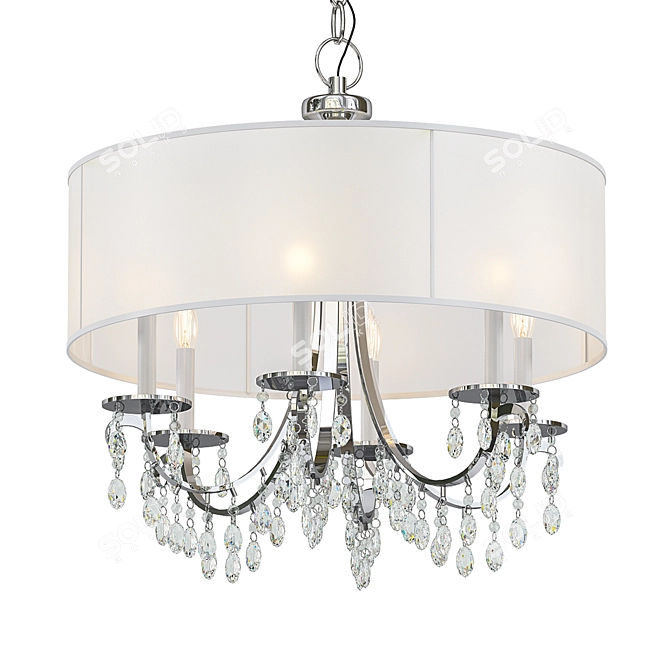 Glamour Chrome Chandelier: Hampton 5 3D model image 1