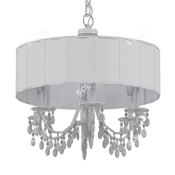 Glamour Chrome Chandelier: Hampton 5 3D model image 2