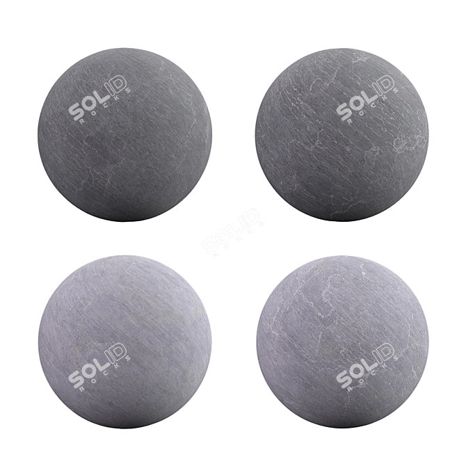 Sleek Gray Raw Slate Stone 3D model image 2