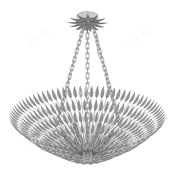 Elegant 8-Light Broche Chandelier 3D model image 2