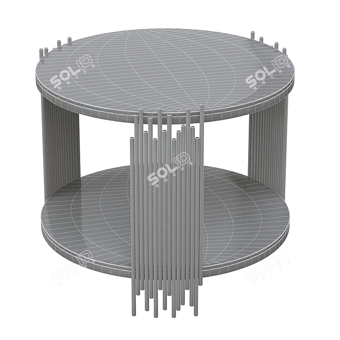 Sleek Black and Gold Coffee Table 3D model image 2
