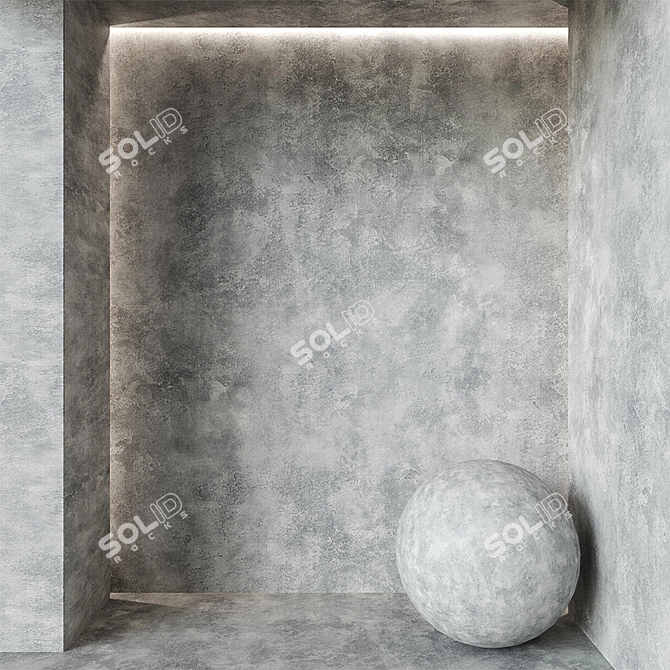 Seamless Gray Plaster Texture 3D model image 1