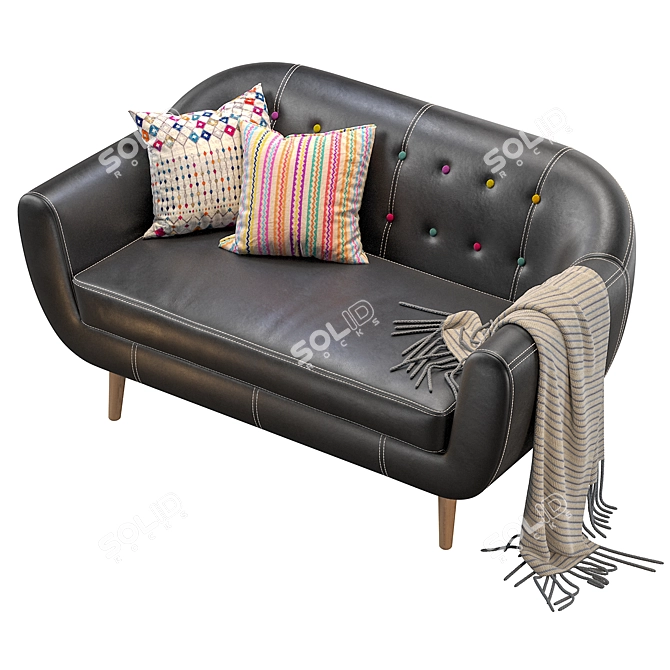 Rotterdam Tesla Black Sofa 3D model image 3