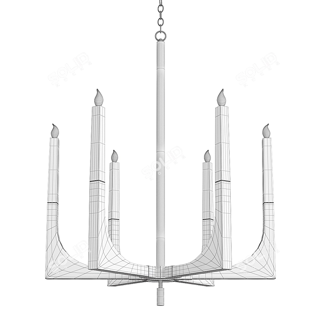 Elegant Acrylic Frame Chandelier 3D model image 2