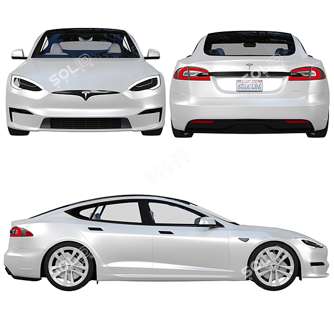 Tesla Model S 2021: Revamped Design, Enhanced Performance 3D model image 2