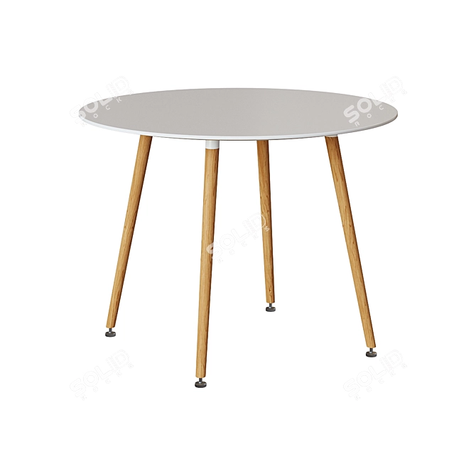 Daw Roundtable: Modern Style, White 3D model image 1