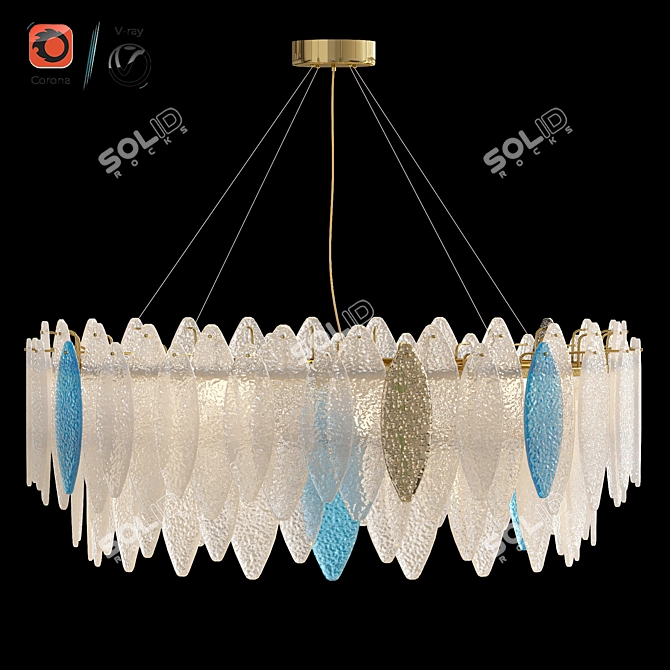 Rissa-b R Glass Petal Chandelier 3D model image 1