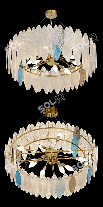 Rissa-b R Glass Petal Chandelier 3D model image 2