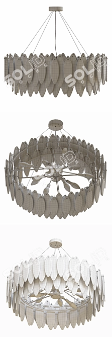 Rissa-b R Glass Petal Chandelier 3D model image 5