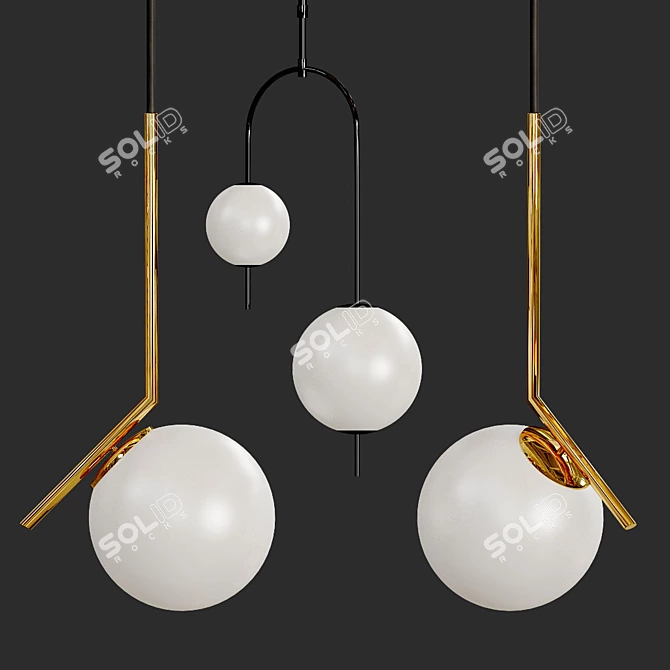 Balance Chandelier: Art Nouveau Loft 3D model image 2