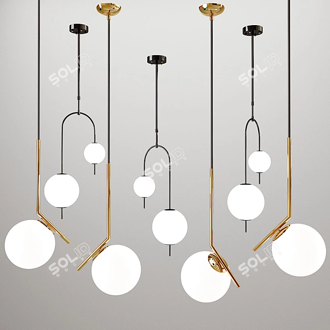 Balance Chandelier: Art Nouveau Loft 3D model image 3