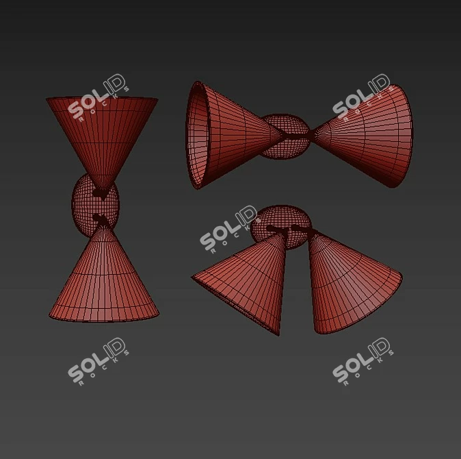 Double Cone Sculptural Luminaire: Moke 3D model image 4