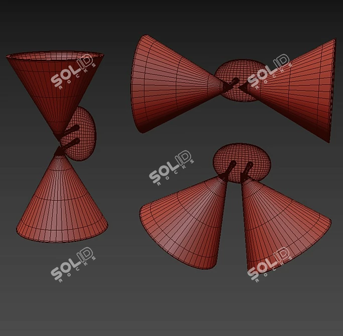 Double Cone Sculptural Luminaire: Moke 3D model image 5